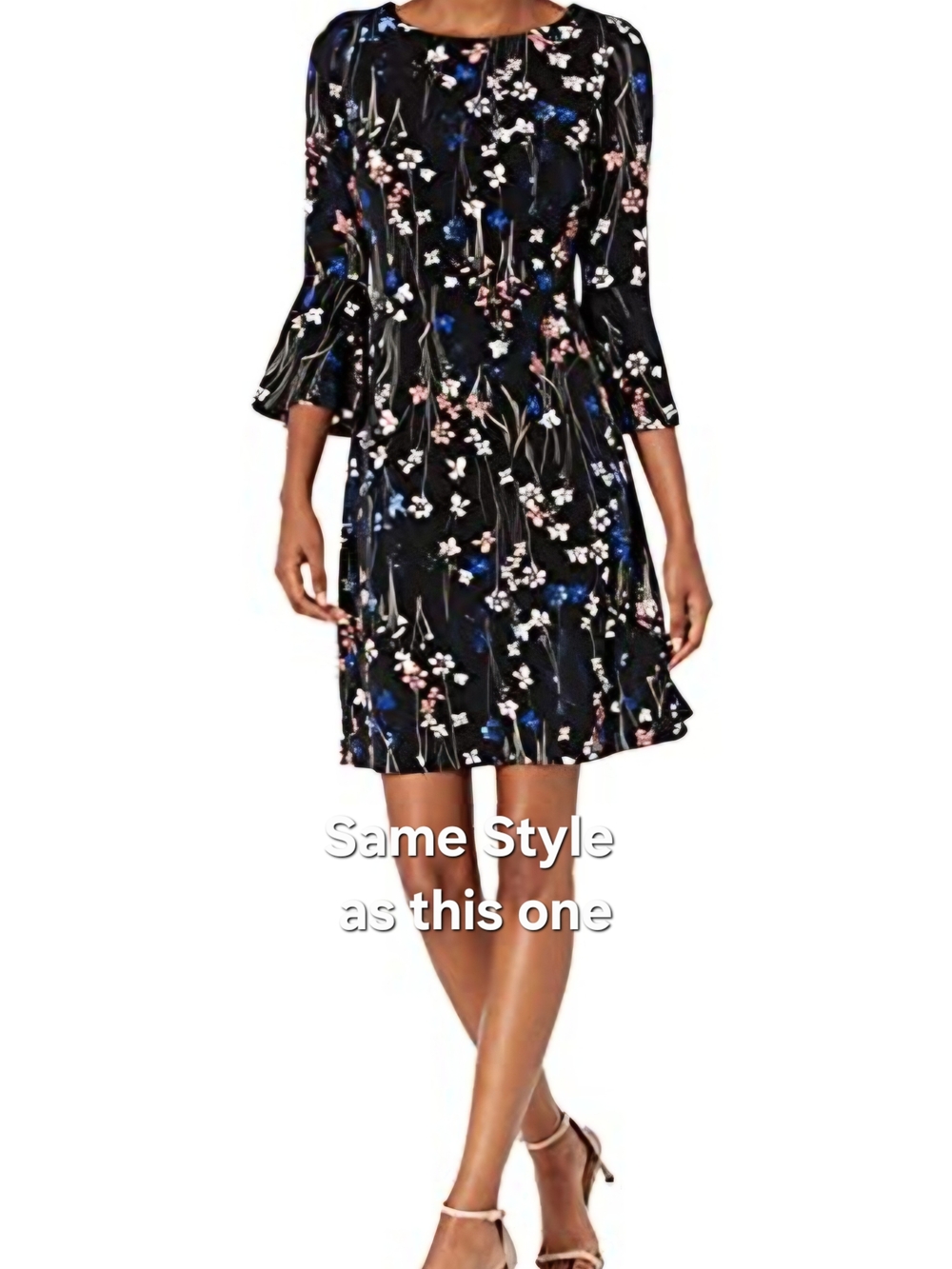 Tommy Hilfiger - Navy A-Line Dress with Bell Sleeves - Women's